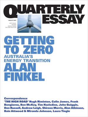 Quarterly Essay 81 Getting to Zero - ebook